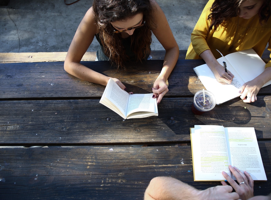Students study